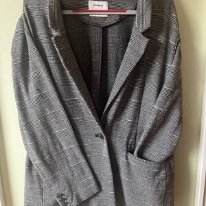 Old Navy Gray Glen Plaid Single-Button Blazer